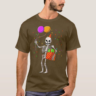 Halloween Birthday Party Outfit Skeleton Birthday T-Shirt