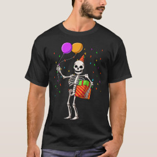 Halloween Birthday Party Outfit Skeleton Birthday T-Shirt
