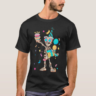 Halloween Birthday Party Outfit Skeleton Birthday T-Shirt