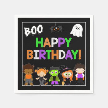 Halloween Birthday Party Paper Napkins by AshleysPaperTrail at Zazzle