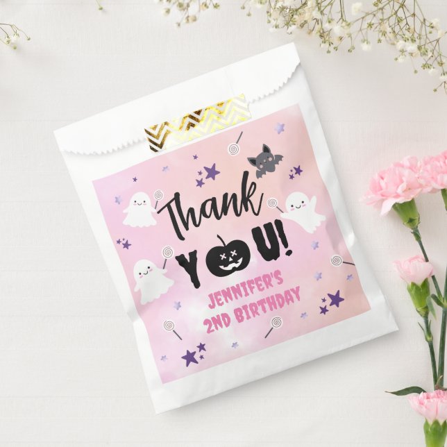 Halloween Birthday Party Pink Girl Cute Spooky  Favor Bag (Sealed)