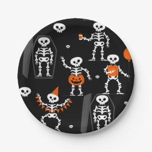 halloween birthday party skeleton coffin skull paper plates