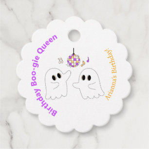 Halloween Birthday Party Spooky Dancefloor Ghost Favor Tags