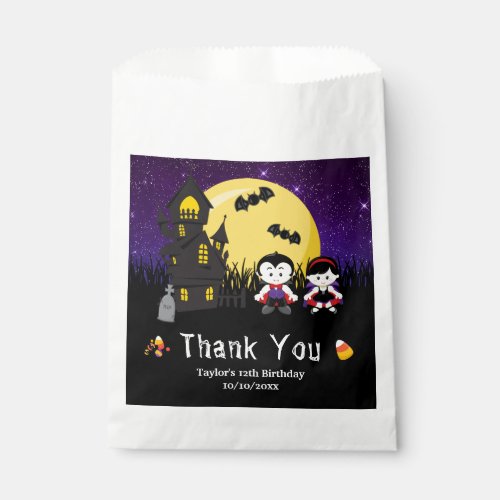 Halloween Birthday Party Vampires Purple Favor Bag