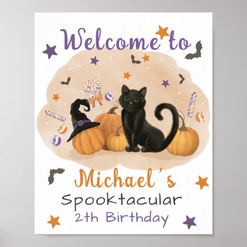 Halloween Birthday Party Welcome Poster