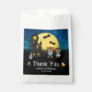 Halloween Birthday Party Werewolf Blue Favor Bag