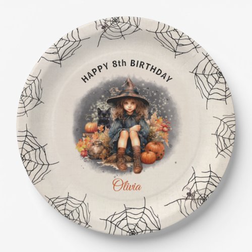 Halloween Birthday Party Witch Paper Plates