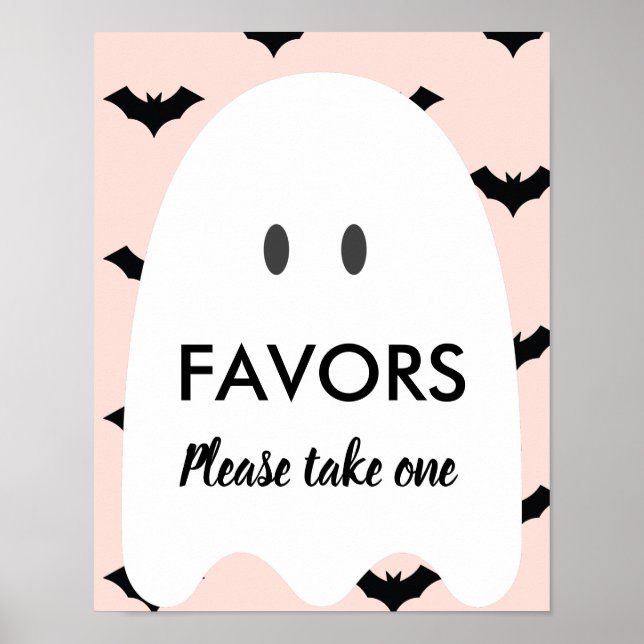Halloween Birthday Please take one Favors Sign (Front)