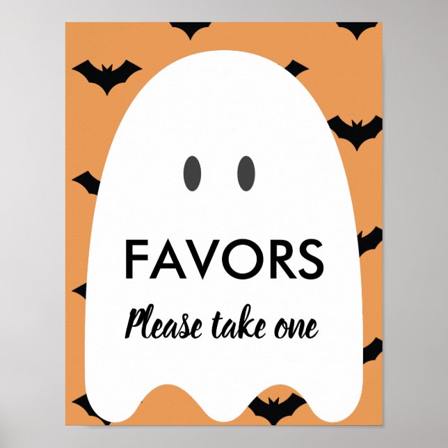 Halloween Birthday Please take one Favors Sign (Front)