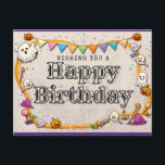 Halloween Birthday Postcard<br><div class="desc">Check out the rest of the Happy Planet Parties Halloween Collections for more spooky designs!</div>