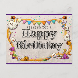 Halloween Birthday Postcard
