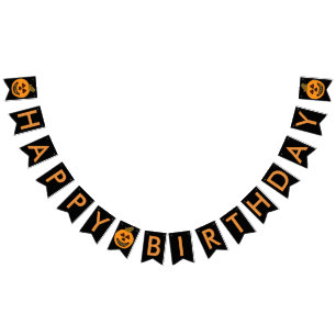 Halloween Birthday Pumpkin Bunting Banner