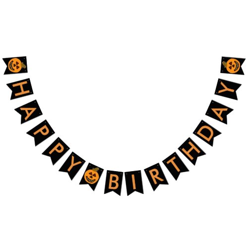 Halloween Birthday Pumpkin Bunting Banner