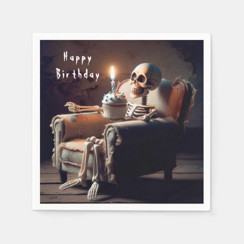 Halloween Birthday Skeleton  Napkins