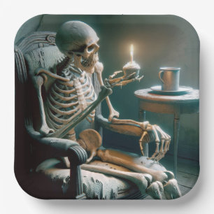 Halloween Birthday Skeleton  Paper Plates