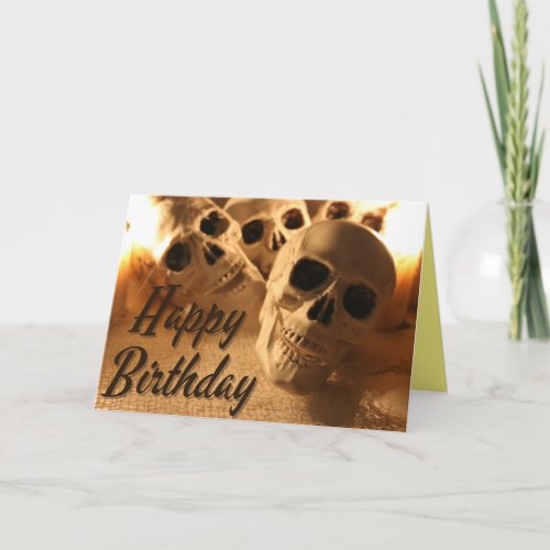 Halloween Birthday Skull Card