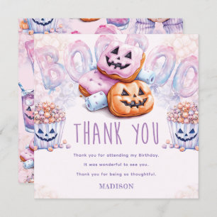 Halloween Birthday Sleepover Thank You Card