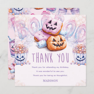 Halloween Birthday Sleepover Thank You Card