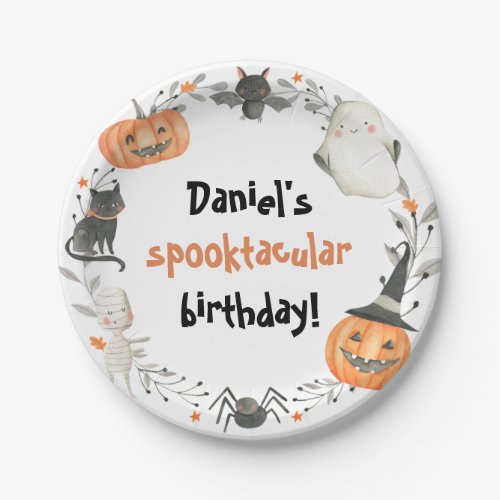 Halloween Birthday Spooktacular Paper Plates