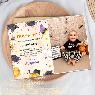 Halloween Birthday Spooktacular Photo Thank You Card
