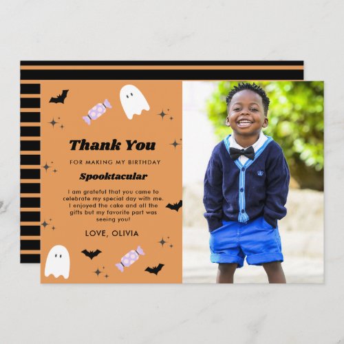  Halloween Birthday Spooktacular Thank You Card