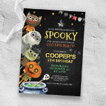 Halloween Birthday Spooky Costume Party Invitation<br><div class="desc">This is an invitation to a cute Halloween theme spooky costume party with illustrations of cute spooktacular.
Have a perfect party for the fall with a Halloween birthday invitation for boys and girls.
Personalize with your information or click "Click to customize further" to edit font styles,  size and colors.</div>