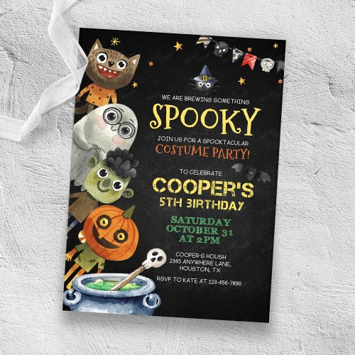 Halloween Birthday Spooky Costume Party Invitation