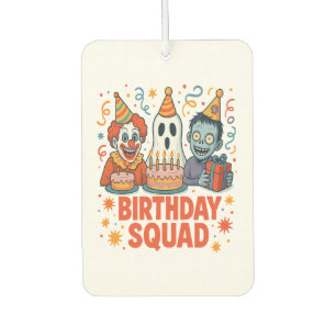 Halloween Birthday Squad Creepy Clown Ghost Zombie Air Freshener