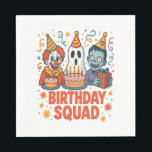 Halloween Birthday Squad Creepy Clown Ghost Zombie Napkins<br><div class="desc">Halloween Birthday Squad Creepy Clown Ghost Zombie</div>