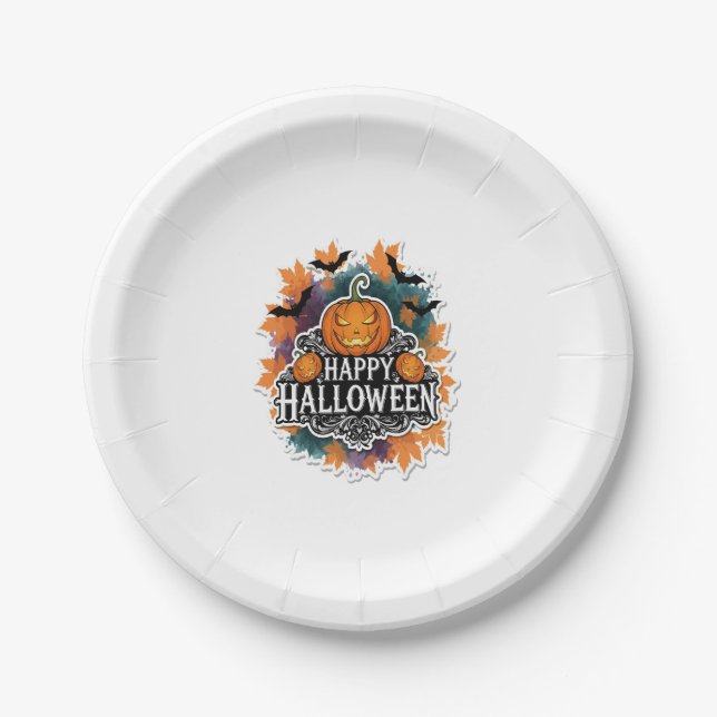 Halloween Birthday Squad Creepy Clown Ghost Zombie Paper Plates (Front)