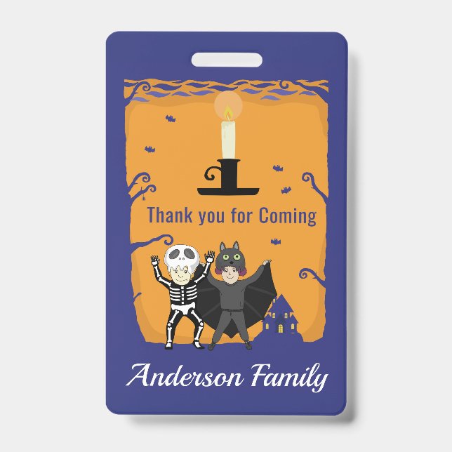 Halloween Birthday Thank you Badge (Front)