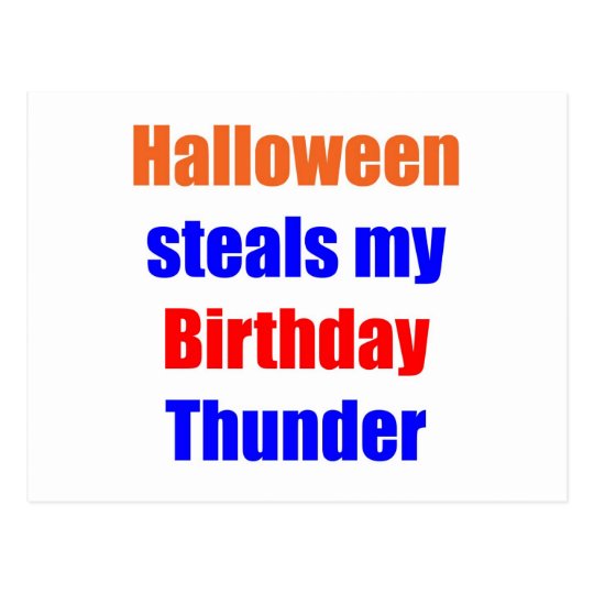 Halloween Birthday Thunder Postcard