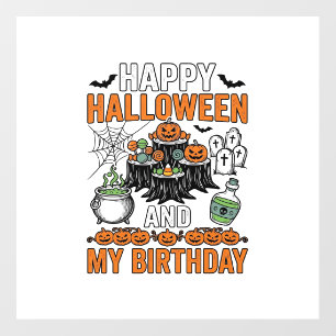 Halloween Birthday Vintage Pumpkin Party Design_1 Floor Decals