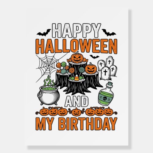 Halloween Birthday Vintage Pumpkin Party Design_1 Foam Board
