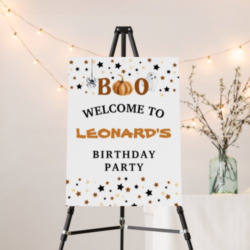 Halloween Birthday Welcome sign doblesided favors