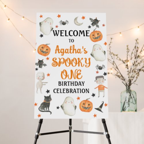 Halloween Birthday Welcome Sign Spooky One 