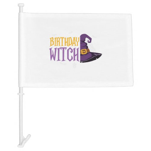 Halloween birthday witch hat funny halloween car flag