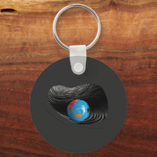 Halloween Black and Blue Planet Keychain