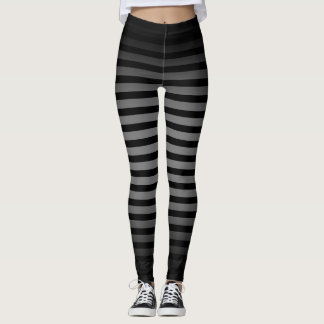 Halloween Black and gray vertical stripes ombre Leggings