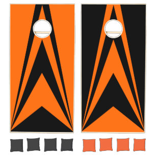 Halloween Black and Orange Arrows Cornhole Set