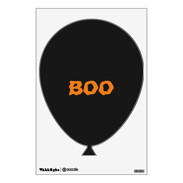 Halloween black and orange spooky wall decal (Front)