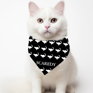Halloween Black And White Scaredy Cat Bandana