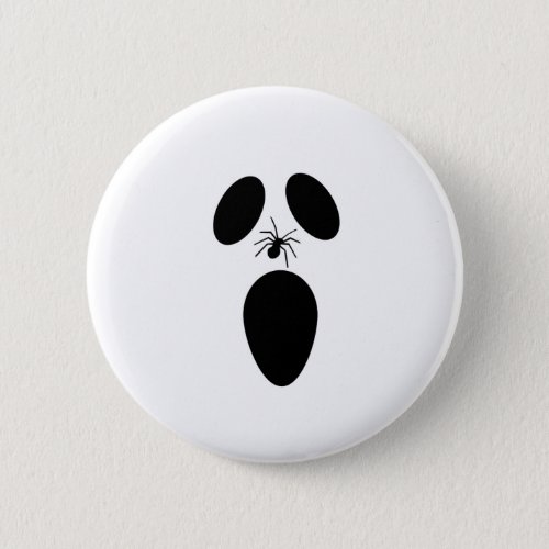 Halloween Black and White Scary Ghost Face Button