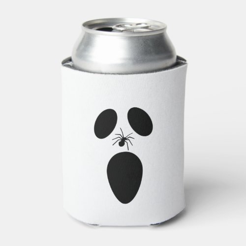 Halloween Black and White Scary Ghost Face Can Cooler