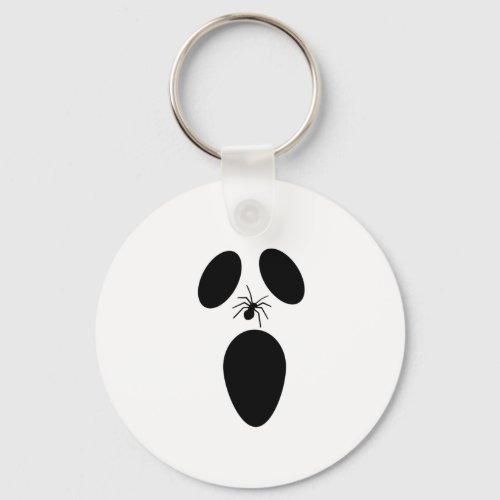 Halloween Black and White Scary Ghost Face Keychain