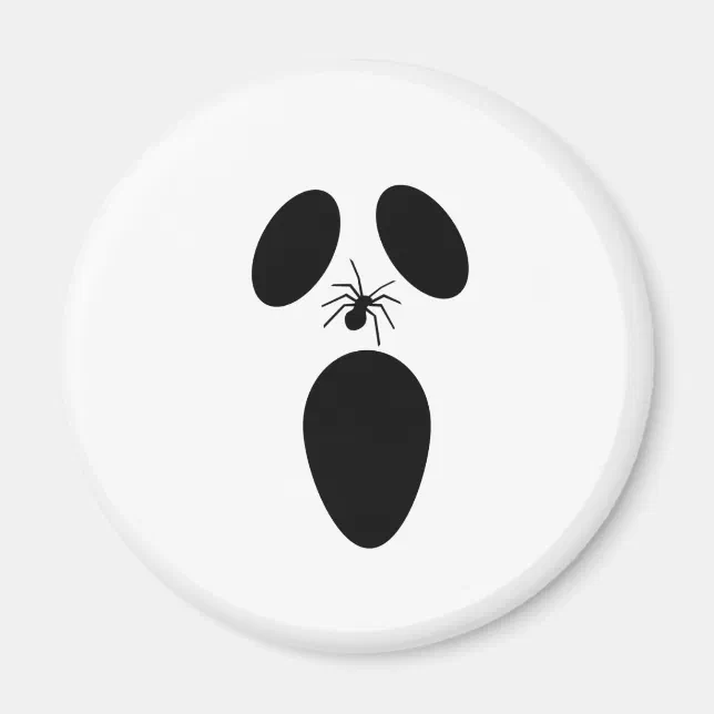 Halloween Black and White Scary Ghost Face Magnet | Zazzle