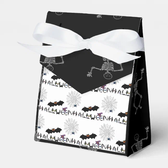 Halloween Black and White Treat Boxes for kids Zazzle