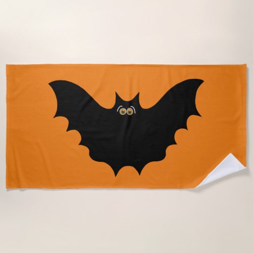 Halloween Black Bat Beach Towel