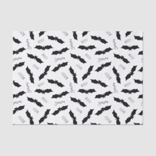Halloween Black Bat Boo Spooky Pattern Tissue Paper