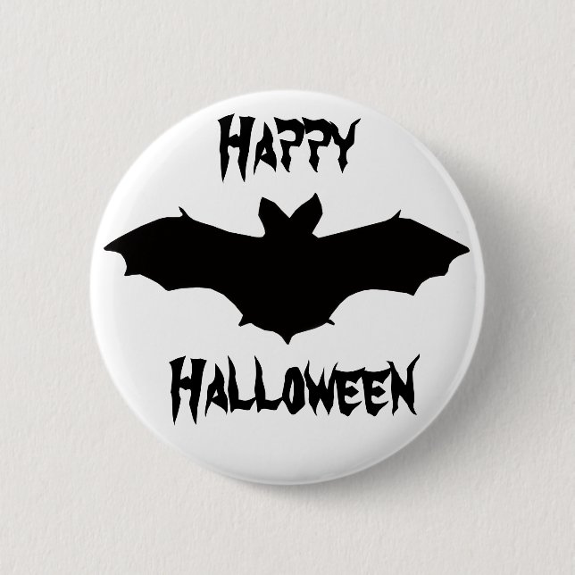 Halloween Black Bat Button (Front)